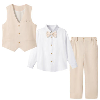 Children’s 4-Piece Linen Suit – Perfect for Weddings & Parties
