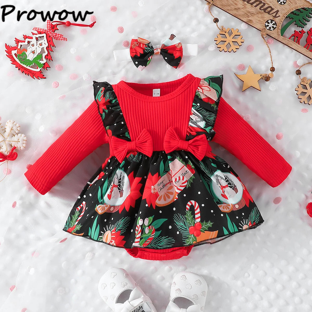 Baby Girl Christmas Party Costume 0–18M