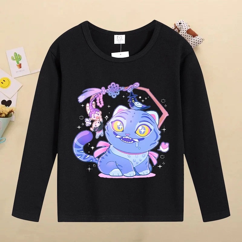 Kpop Demon Hunters Kids T-Shirt – Kawaii Cartoon Long Sleeve Top