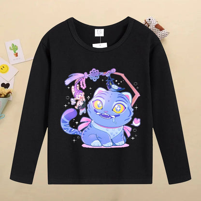 Kpop Demon Hunters Kids T-Shirt – Kawaii Cartoon Long Sleeve Top