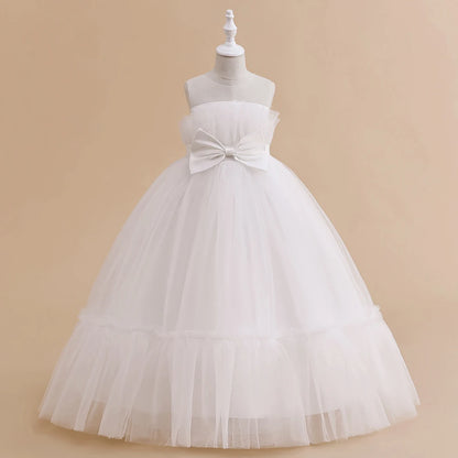 Girls Party Dress – White Tulle Wedding Gown