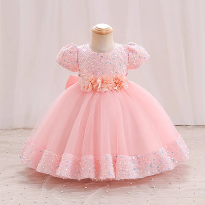 Toddler Princess Dress – Short Sleeve, Sparkly & Fluffy