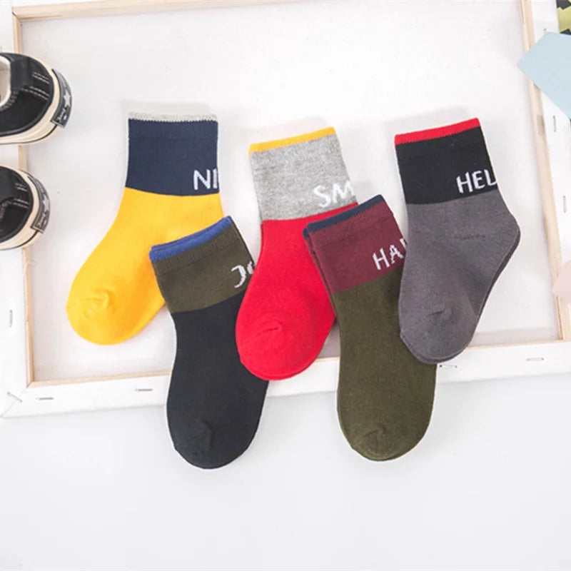 Cute Animal Baby Socks – Cat Design, 5-Pack (0–6Y)