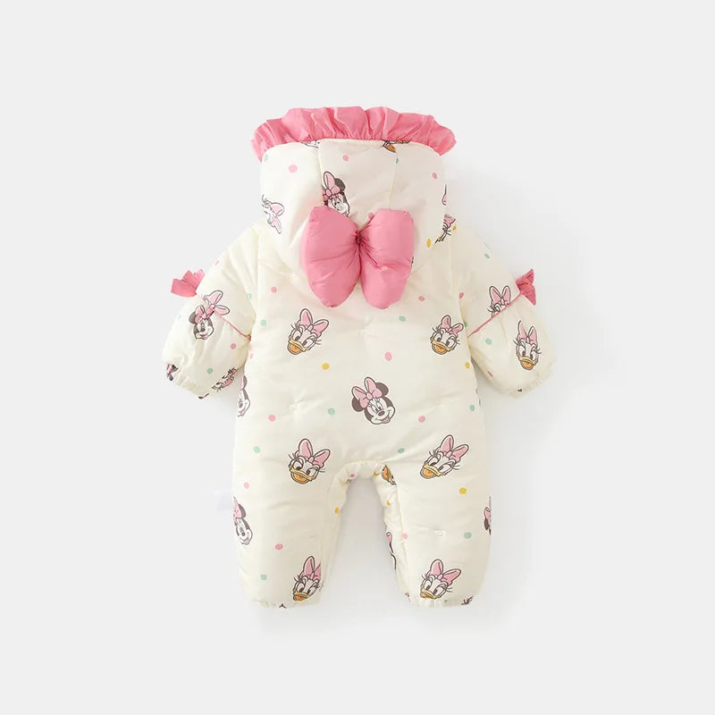 Winter Cotton Jumpsuit – Minnie Magic (0–1Y)