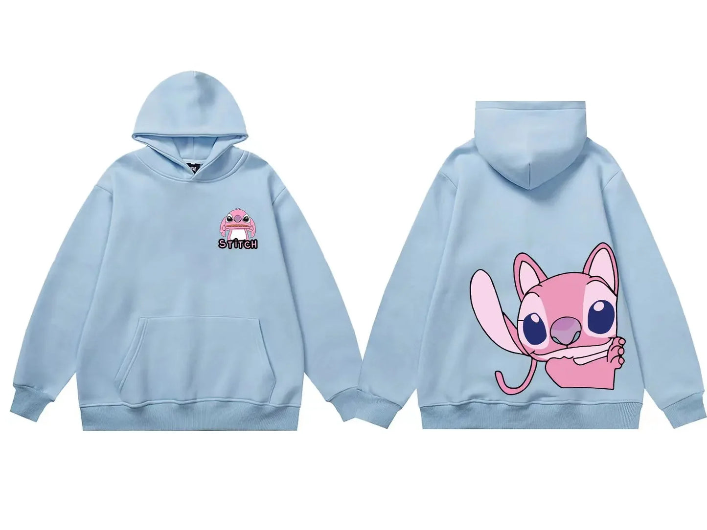 Stitch & Angel Hoodie: Cute & Cozy Cartoon Pullover