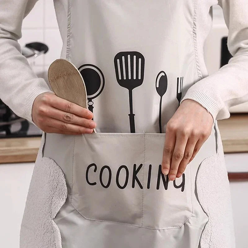 2024 Waterproof & Oil-Proof Kitchen Apron – Unisex Cooking & Baking Essential