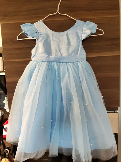 Kids Flower Girl Dress – Elegant Bow Tulle Party Wear