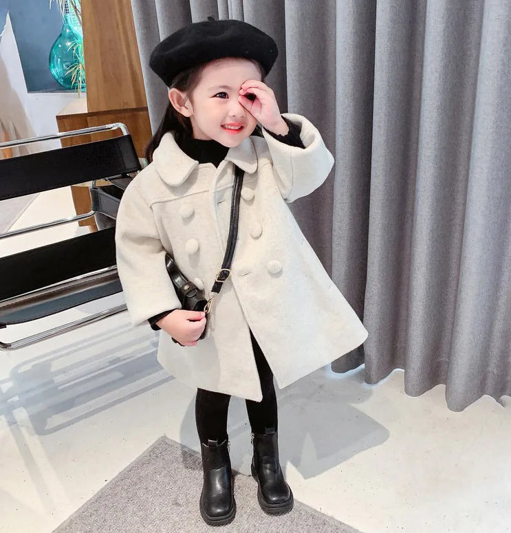 Warm Baby Girl Coat – Double-Breasted Winter Fashion