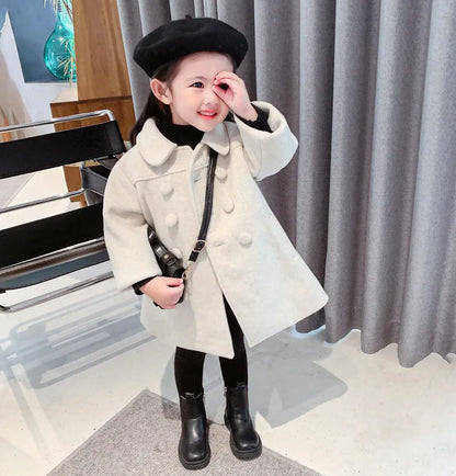 Warm Baby Girl Coat – Double-Breasted Winter Fashion