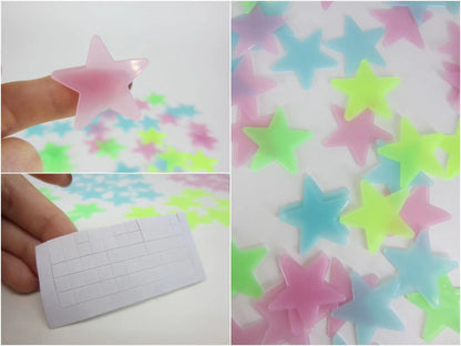 Glow-in-the-Dark PVC Star Stickers: Magical Wall Art for Kids' Rooms