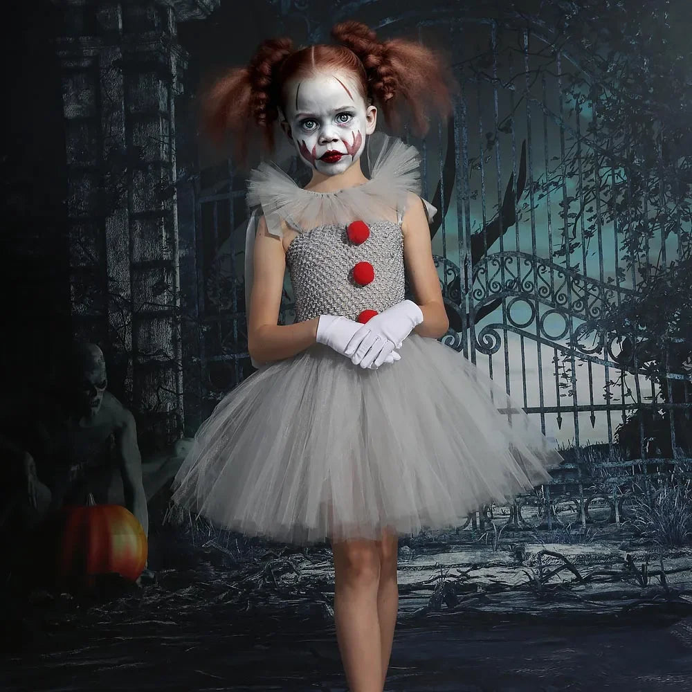 Children’s Horror Clown Outfit – Carnival & Halloween Party Set