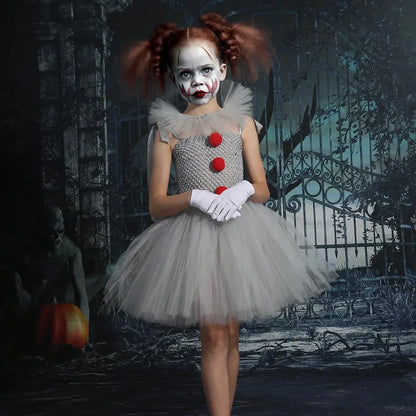 Children’s Horror Clown Outfit – Carnival & Halloween Party Set
