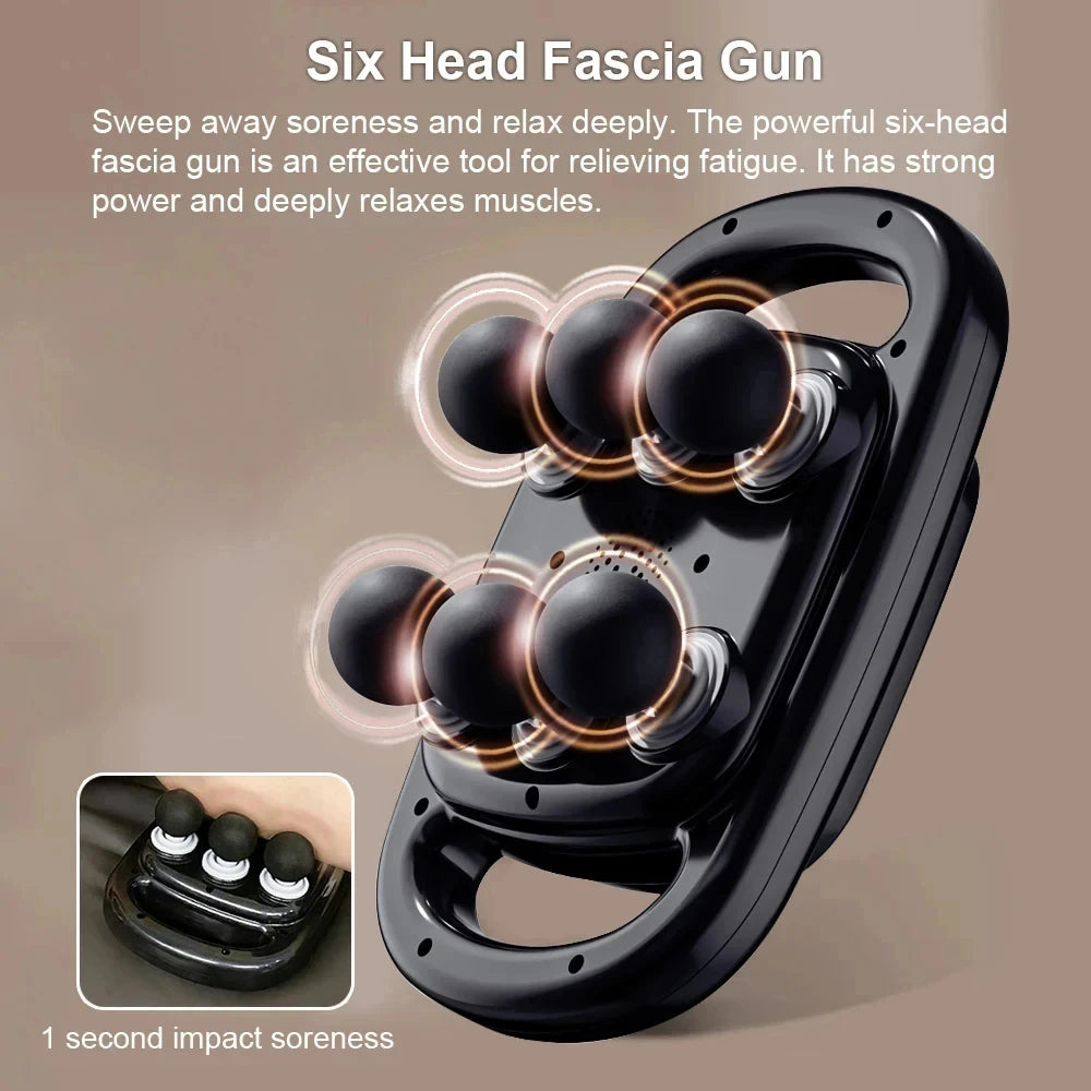 6-Head Deep Tissue Massage Gun: Pro Percussion for Neck & Spine - Ultra Shoppings