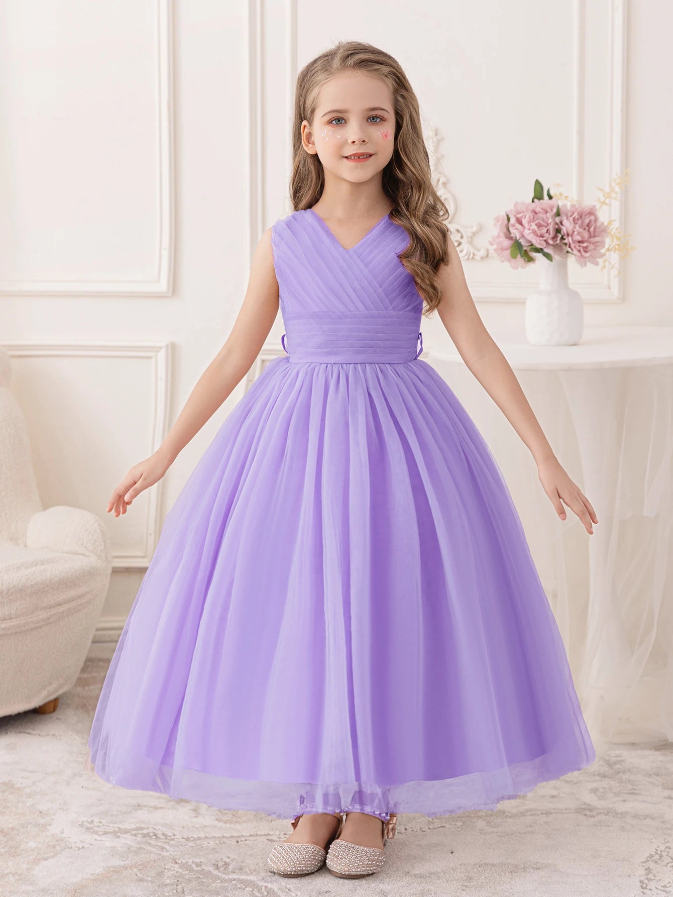 Purple Bridesmaid & Birthday Gown for Girls
