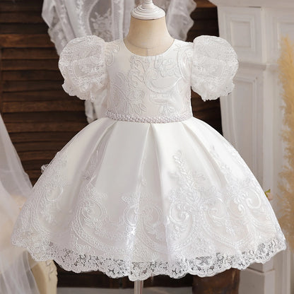 Kids’ Formal Embroidered Dress – Vintage Style Birthday