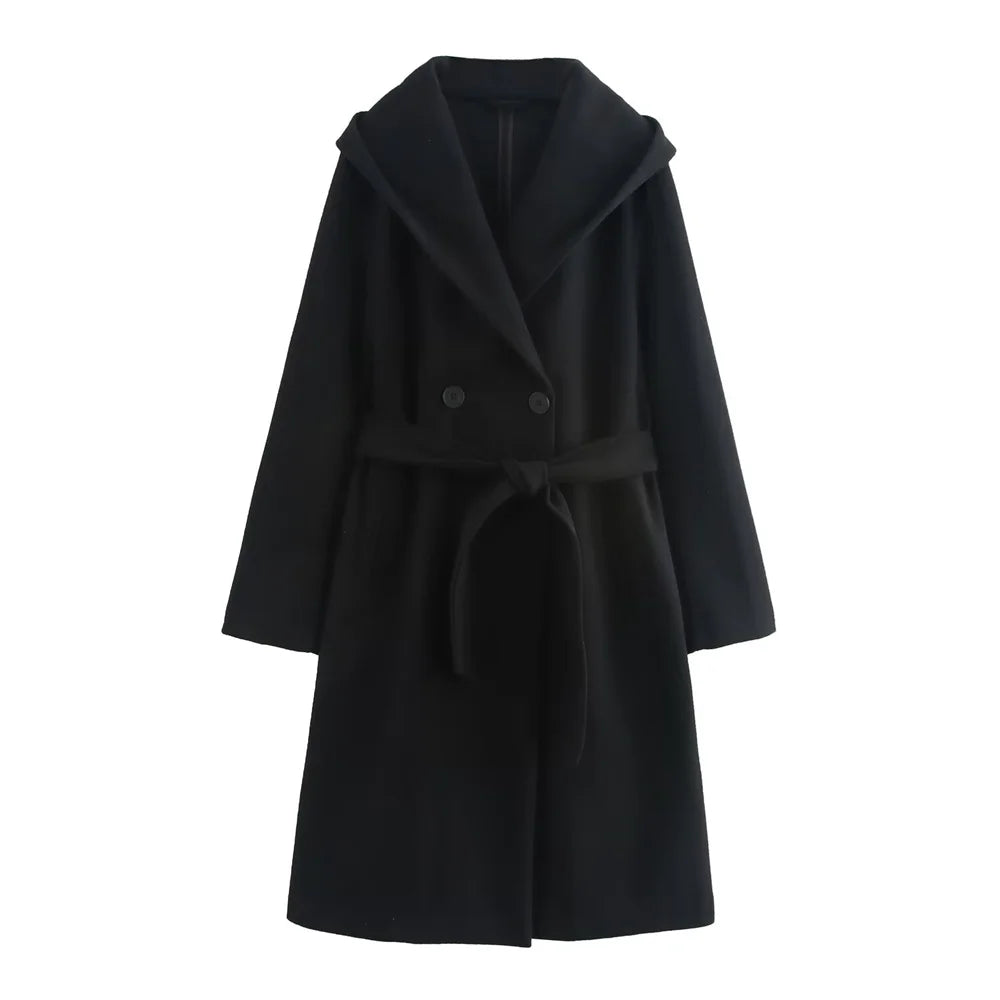 Chic Autumn Windcoat with Bow Belt & Pockets