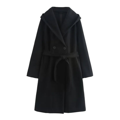 Chic Autumn Windcoat with Bow Belt & Pockets