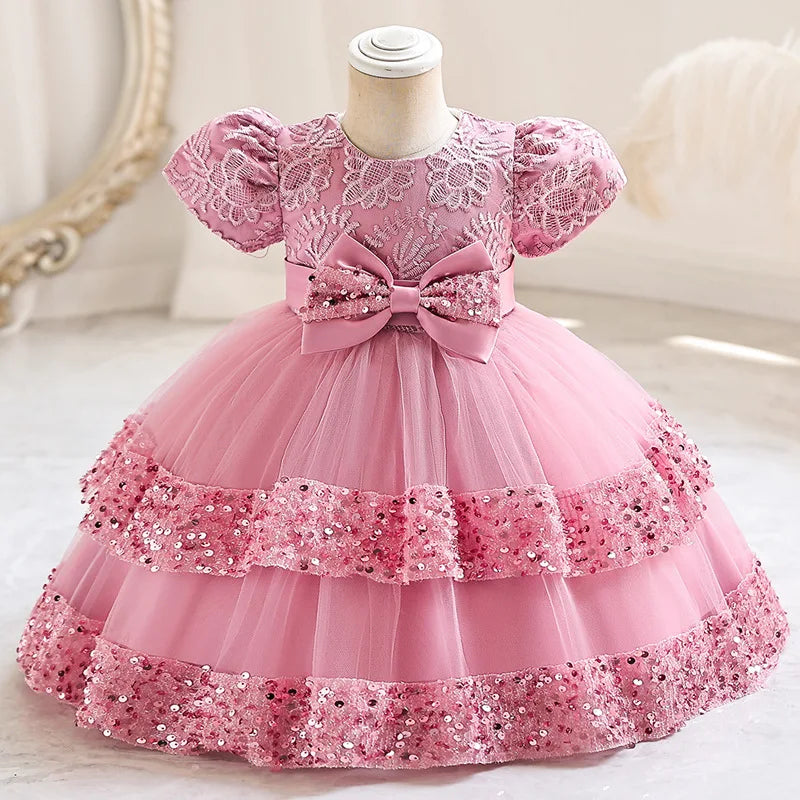Toddler Princess Dress – Short Sleeve, Sparkly & Fluffy