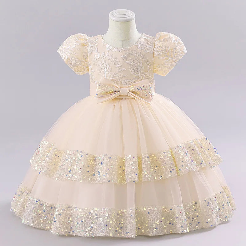 Toddler Princess Dress – Short Sleeve, Sparkly & Fluffy