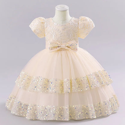 Toddler Princess Dress – Short Sleeve, Sparkly & Fluffy