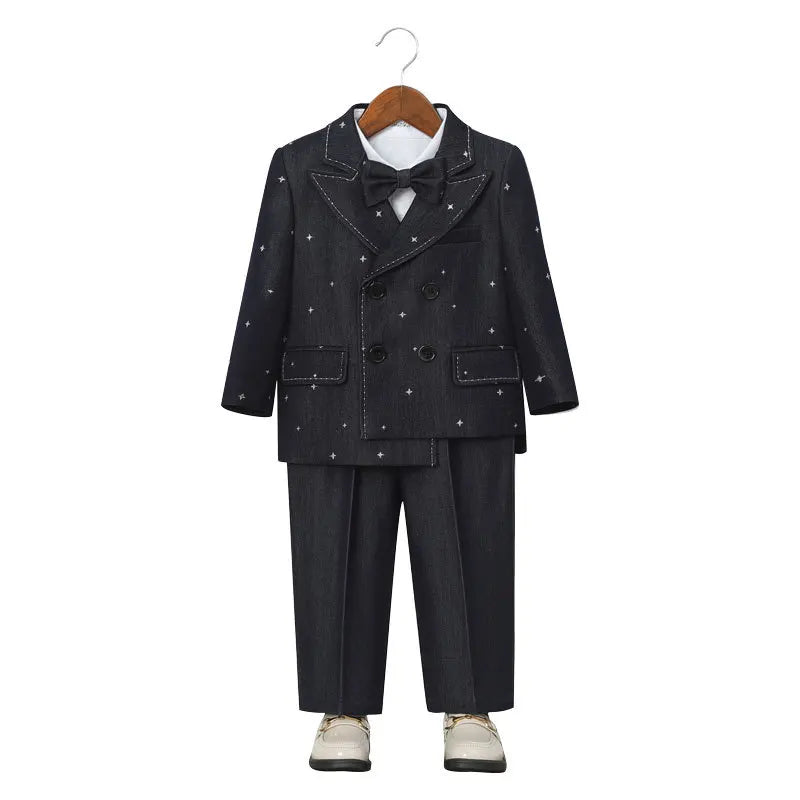 Boys’ Star Print Suit – 3/4/5Pc Formal Outfit (1–10Y)