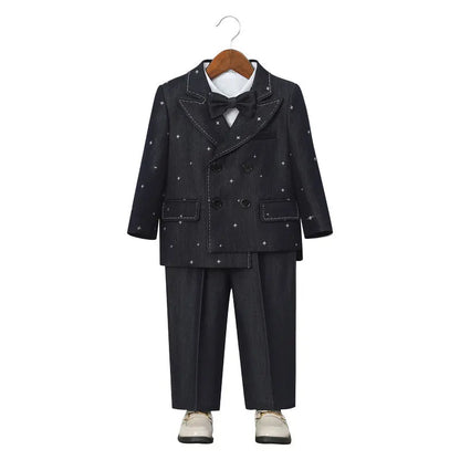 Boys’ Star Print Suit – 3/4/5Pc Formal Outfit (1–10Y)
