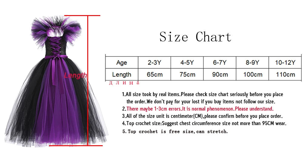 Luxury Halloween Costume – Girls Evil Role Dress