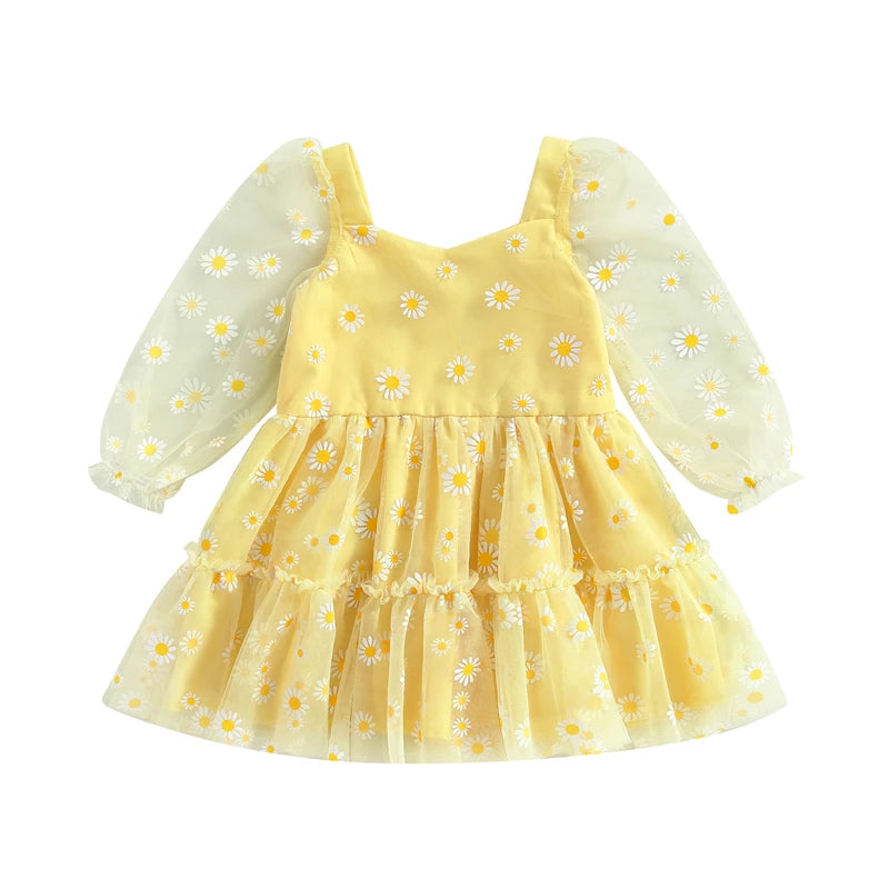 Baby Girl Long Sleeve Daisy Princess Dress