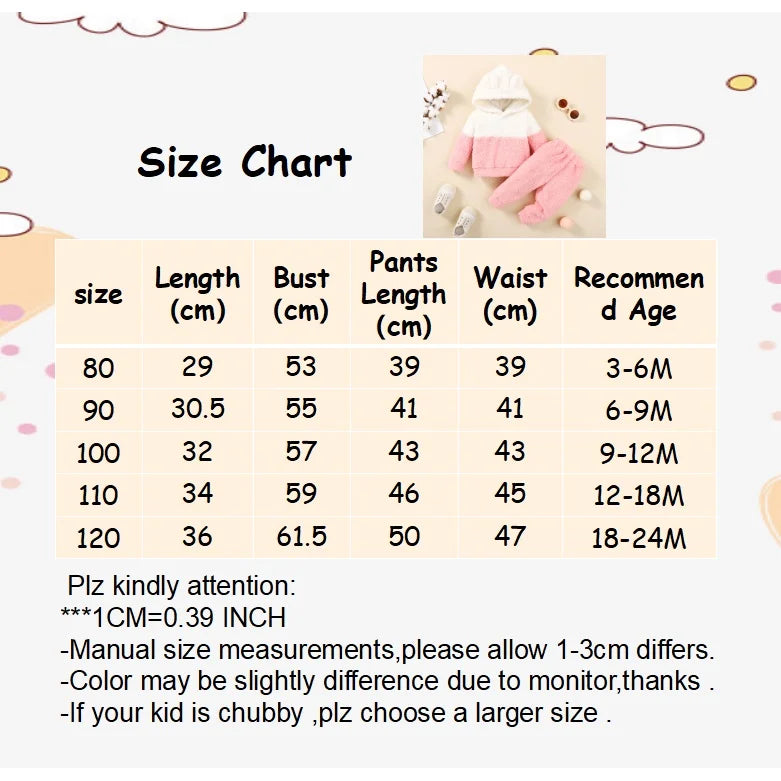 Toddler Fluff Hooded Outfit – 2PCS Set