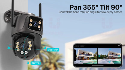 4K 8MP Dual-Lens PTZ WiFi Camera | AI Tracking Outdoor CCTV