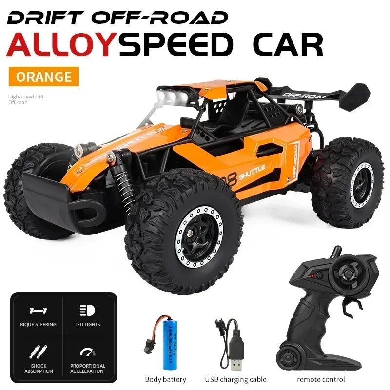 1:16 2WD High-Speed RC Off-Road Car – LED Light Climbing Truck for Kids!