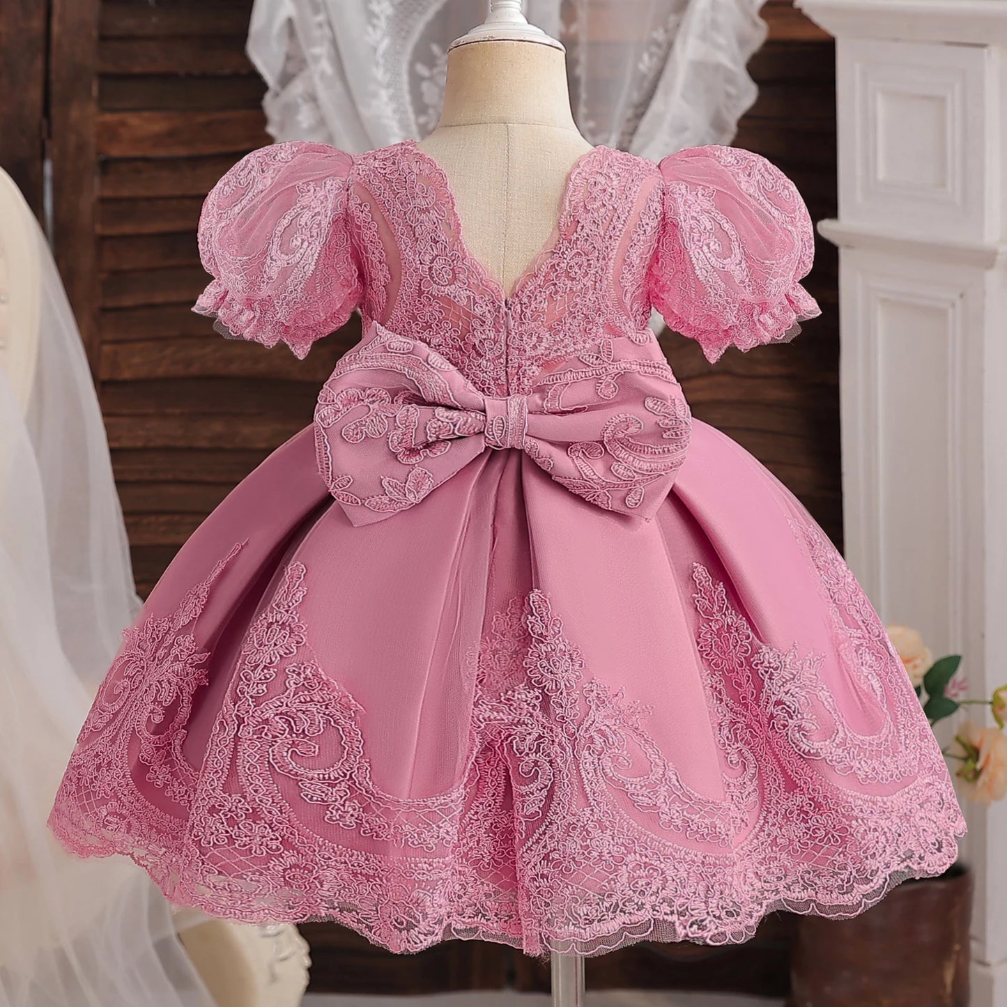Kids’ Formal Embroidered Dress – Vintage Style Birthday