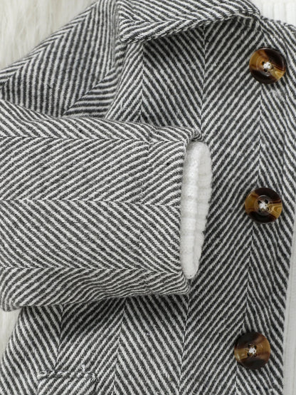 Toddler Warm Jacket with Buttons – 1–3Y Fall/Winter