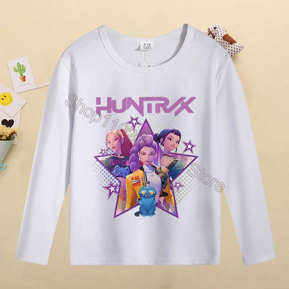 Kpop Demon Hunters Kids T-Shirt – Kawaii Cartoon Long Sleeve Top