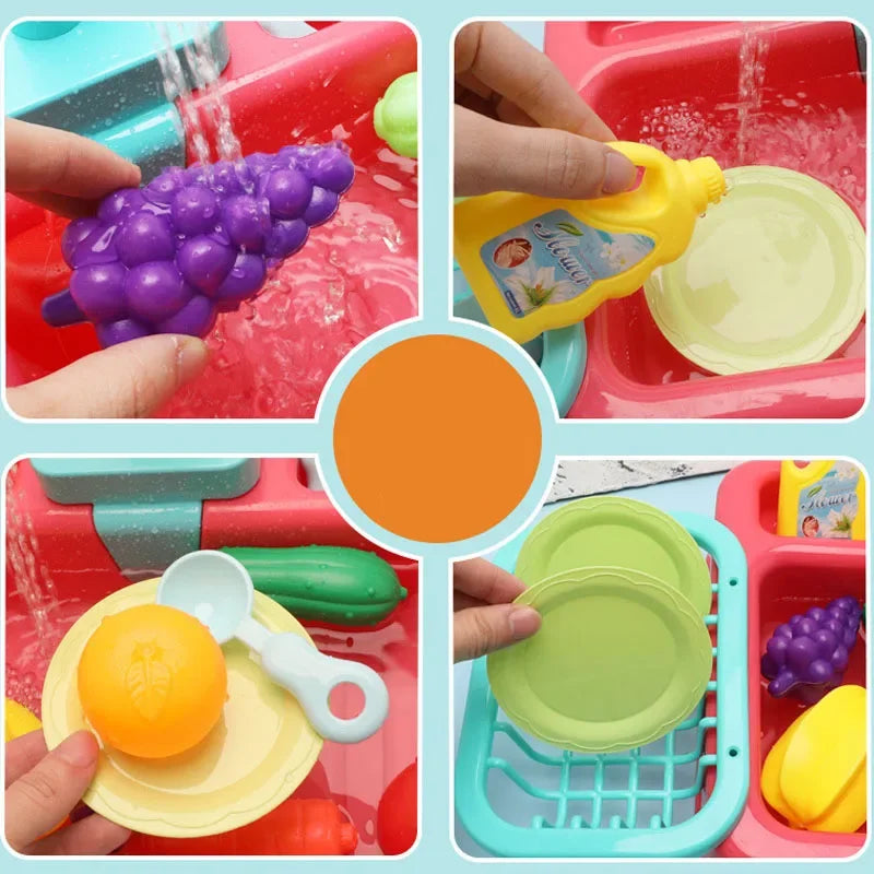 Kids’ Pretend Play Kitchen Sink – Role Play Dishwashing Set for Early Learning