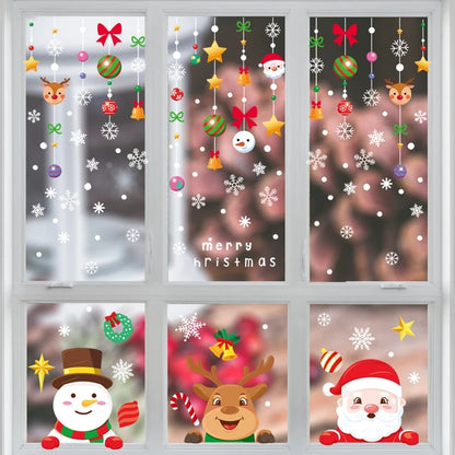 Festive Christmas Window Stickers: Santa, Snowflakes & Holiday Cheer