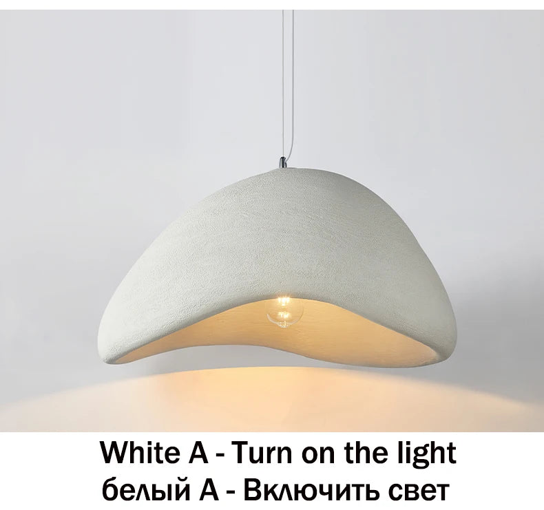 Nordic Wabi Sabi Pendant Lamp: Modern LED Chandelier for Dining & Living Spaces