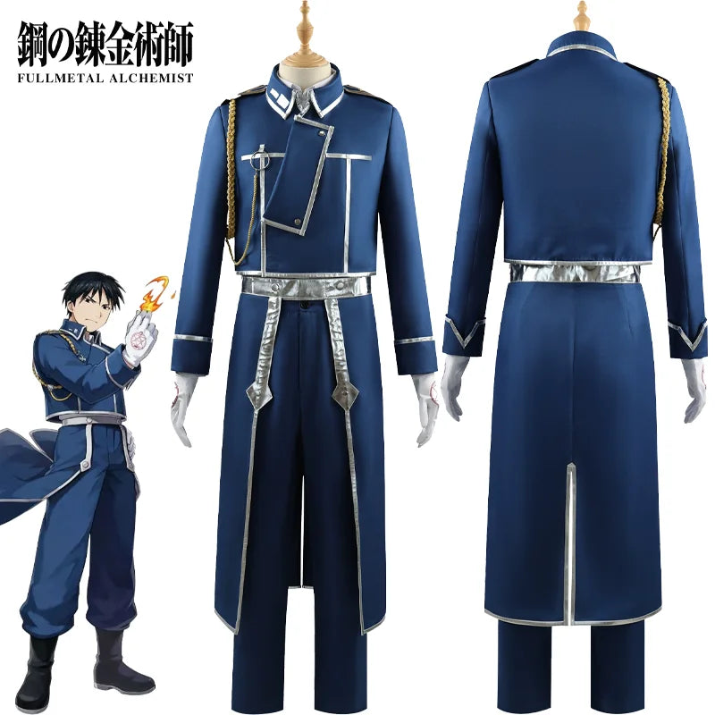 Roy Mustang Anime Cosplay – Blue Uniform Full Set for Party & Role Play