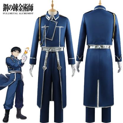 Roy Mustang Anime Cosplay – Blue Uniform Full Set for Party & Role Play