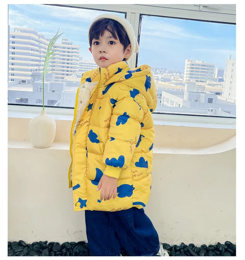Kids’ Hooded Down Jacket – Warm & Windproof