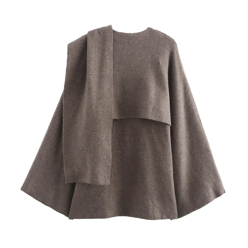 Autumn Chic: Knit Scarf Jacket for Women