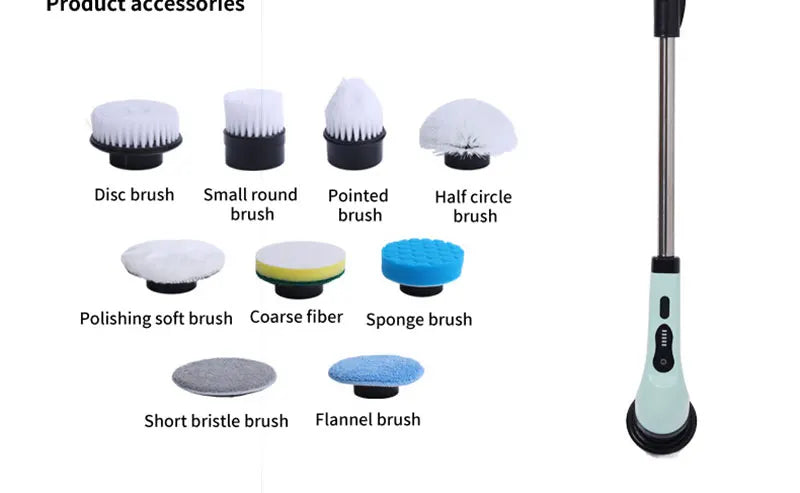 9-in-1 Electric Cleaning Brush – Spin Scrubber for Kitchen, Bathroom & More