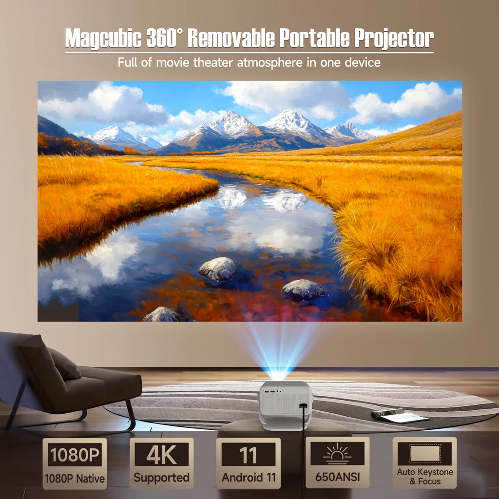 Magcubic L018 4K Smart Projector: 650 ANSI Auto-Focus Home Cinema - Ultra Shoppings