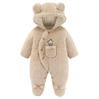 Hooded Bear Jumpsuit for Babies – Soft & Cozy