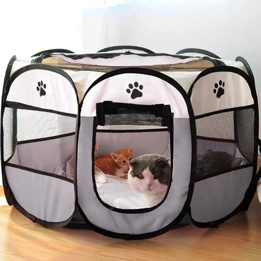 Portable Octagonal Pet Tent: Easy Outdoor Shelter for Dogs & Cats