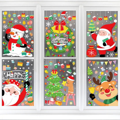 Festive Christmas Window Stickers: Santa, Snowflakes & Holiday Cheer