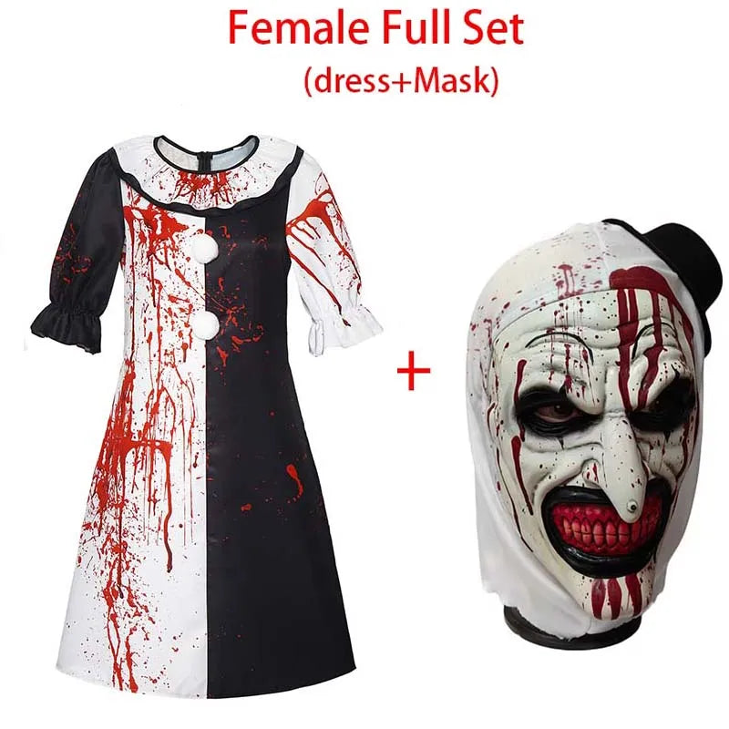 Horror Clown Costume – Terrifier 3 Bloody Jumpsuit for Halloween