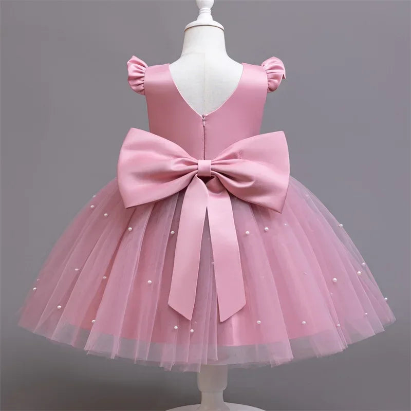 Elegant Kids Dress with Big Bow – Special Occasions