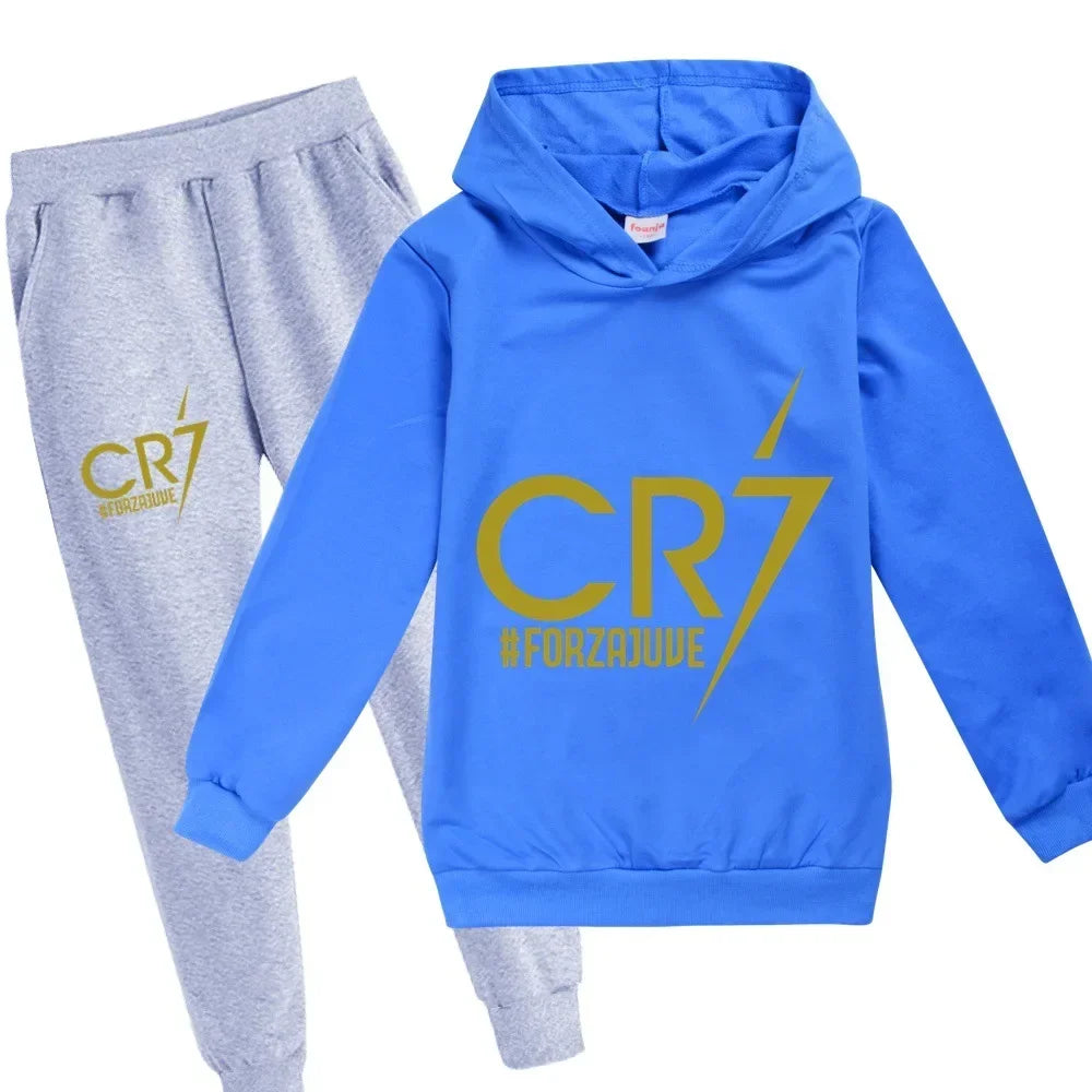 Kids' CR7 Hoodie & Pants Set: Sporty Style for Young Fans