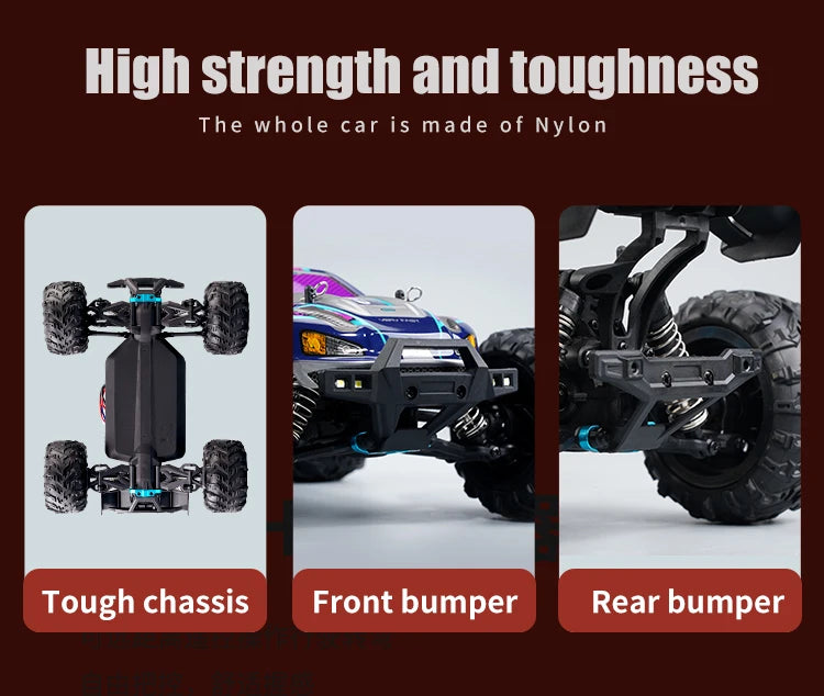 1:16 RC Off-Road Car – High-Speed 4WD Monster Truck with LED Lights